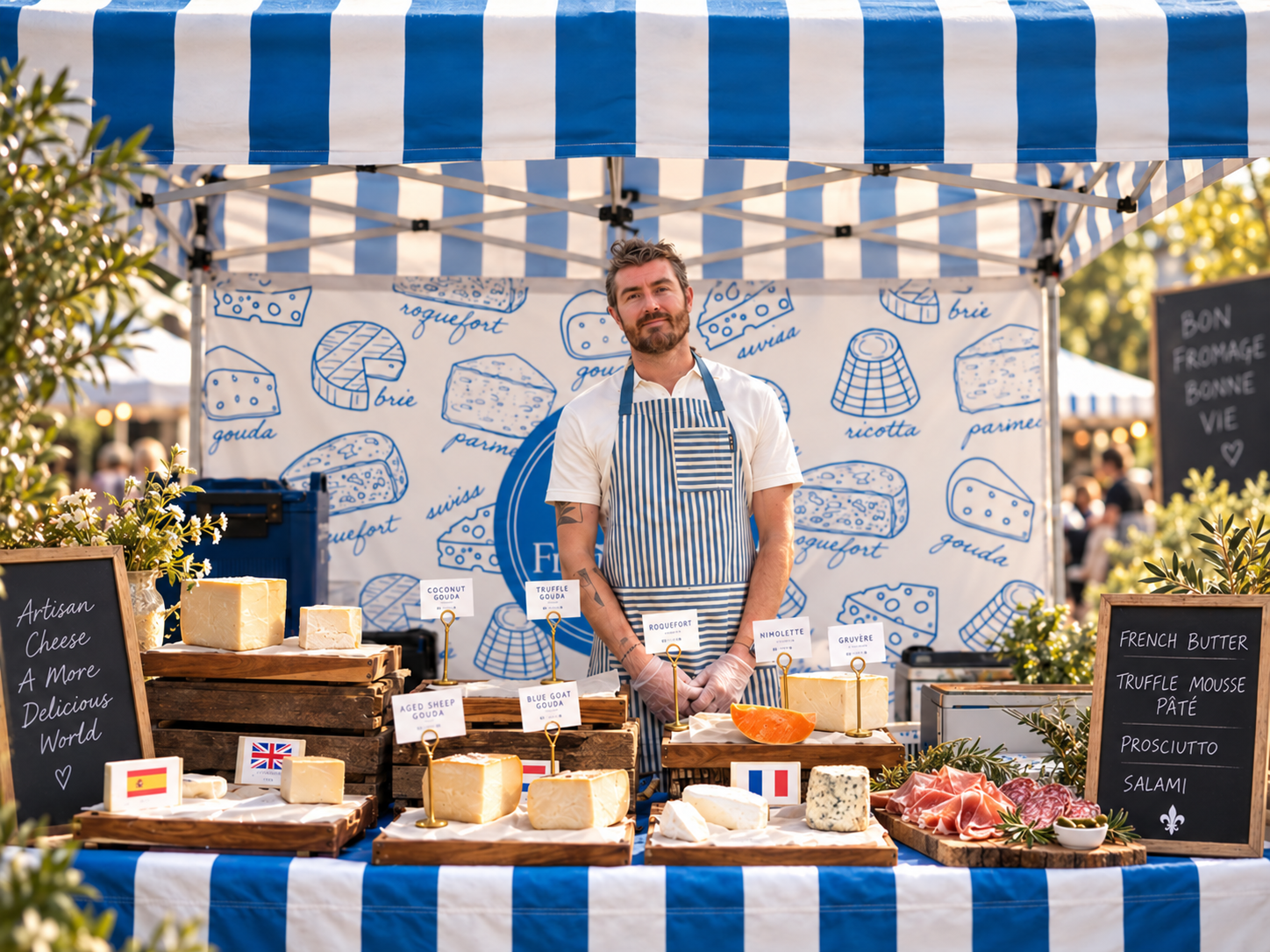 La Petite Fromagerie cheesemonger at the artisan market stand